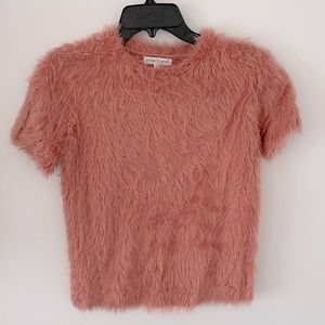 Pink fuzzy crop from Nordstrom M
